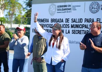 Llevan “Brigada de Salud” a trabajadores de Servicios Públicos de Playa del Carmen