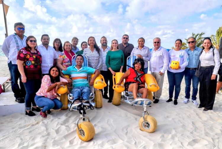 Gobierno Municipal promueve la inclusión en playas de Isla Mujeres