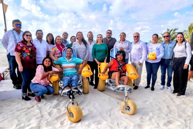 Promueve Gobierno Municipal la inclusión en playas de Isla Mujeres