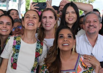 Celebra Atenea Gómez primer Aniversario del Tren Maya con Claudia Sheinbaum y Mara Lezama