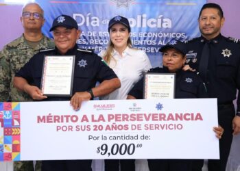 Reconoce Atenea Gómez valiosa labor de la policía en la Construcción de la Paz en Isla Mujeres