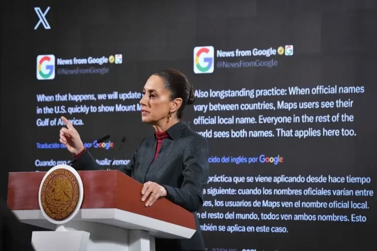 Enviara Claudia Sheinbaum carta a Google por cambiar nombre al Golfo de México en EE.UU.