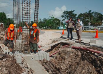 Estefanía Mercado supervisa obras de infraestructura en Playa del Carmen