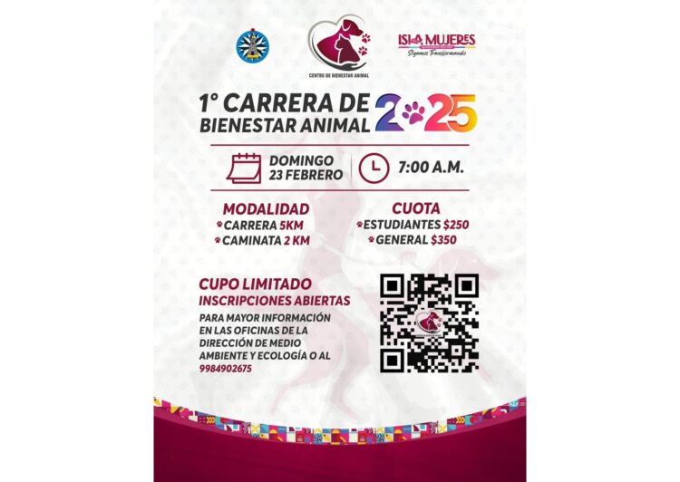 Invitan a familias en Isla Mujeres a participar en la Primera Carrera del Bienestar Animal