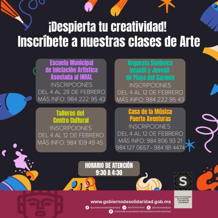 IMCAS invita a solidarenses a inscribirse a cursos de iniciación artística