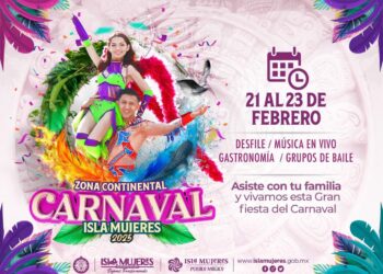 Invita Gobierno Municipal a las familias de Zona Continental a disfrutar del Carnaval Isla Mujeres 2025 