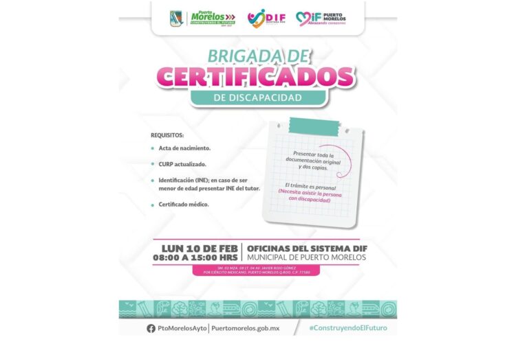 Realizarán este lunes Brigada de Certificados de Discapacidad