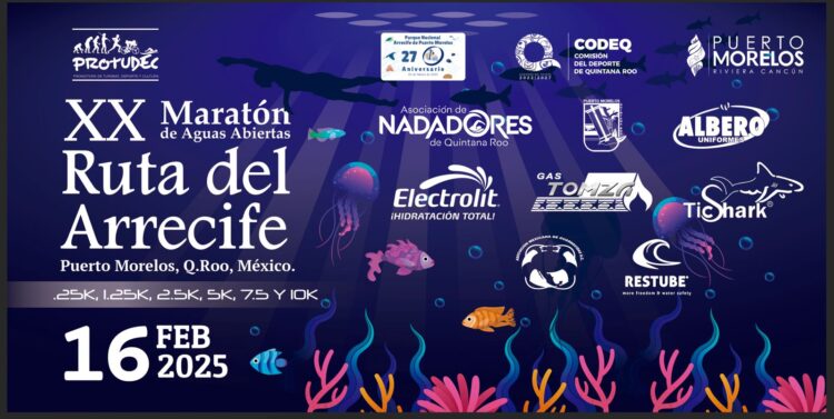 Recibe Puerto Morelos este fin de semana al XX Maratón de Aguas Abiertas
