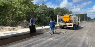 Avanza Gobierno de Isla Mujeres avanza con la cuarta etapa de la obra de la carretera Rancho Viejo