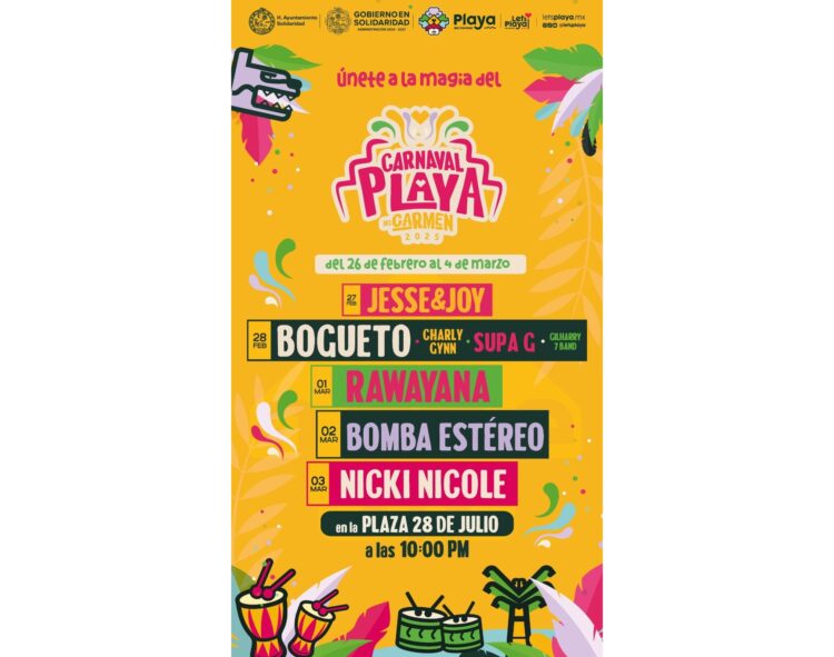 Todo listo en Playa del Carmen la elección de reinas y reyes del Carnaval 2025