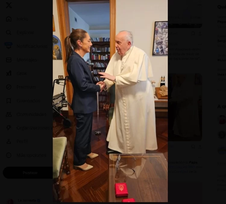 Claudia Sheinbaum desea pronta recuperación del papa Francisco