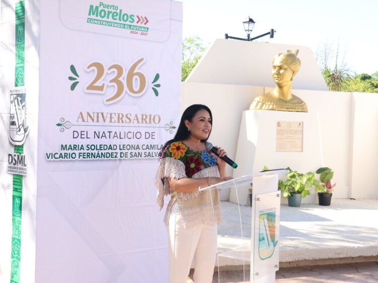 Puerto Morelos conmemora el 236 Aniversario del Natalicio de Leona Vicario
