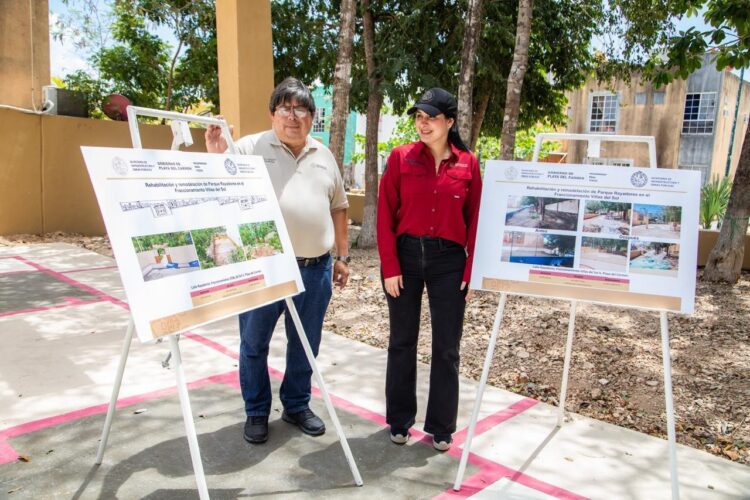 Estefanía Mercado cumple con la rehabilitación y remodelación del parque Rayadores, en Villas del Sol