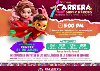 Invita Atenea Gómez a la niñez isleña a la Primera Carrera de Superhéroes