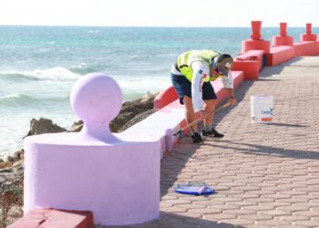 Refuerza gobierno de Isla Mujeres trabajos para mejorar imagen urbana en esta Semana Santa