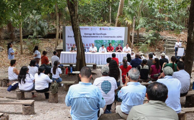 Entrega Conanp “Certificado de Área Destinada Voluntariamente a la Conservación Yum Kaax” al Ejido Puerto Morelos