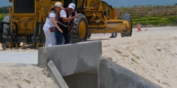 Resuelve Mara Lezama deslaves en la carretera Morocoy-San Pedro Peralta con 6 nuevas bocas de tormenta