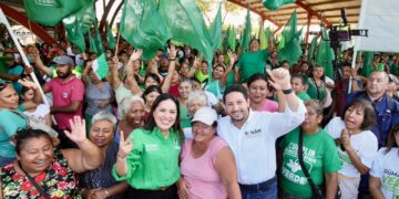 Inician Karen Castrejón y Renán Sánchez proceso de afiliación al Partido Verde en Quintana Roo