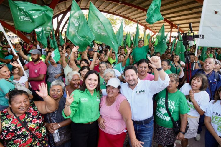 Inician Karen Castrejón y Renán Sánchez proceso de afiliación al Partido Verde en Quintana Roo