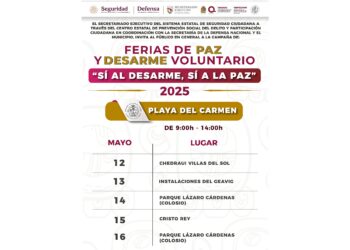 Realizarán Feria de Paz y Desarme Voluntario 2025 en Playa del Carmen
