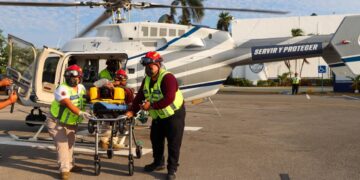 Realiza gobierno de Estefania Mercado rescate con helicóptero de la SSC Playa del Carmen