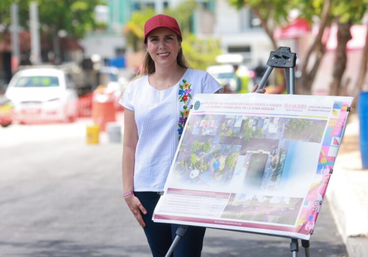 Supervisa Atenea Gómez avance de obra vial en la calle Candelero de la Colonia Cañotal