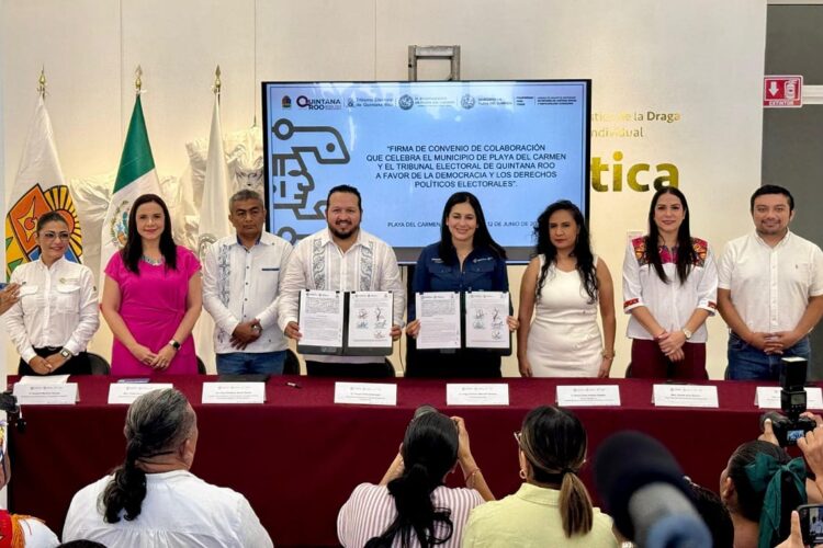TEQROO y Ayuntamiento de Playa del Carmen firman Convenio de Colaboración en favor de democracia y derechos político-electorales