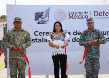 Blanca Merari asiste a la inauguración de las instalaciones de la Guardia Nacional en Leona Vicario