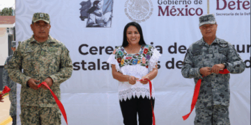Blanca Merari asiste a la inauguración de las instalaciones de la Guardia Nacional en Leona Vicario