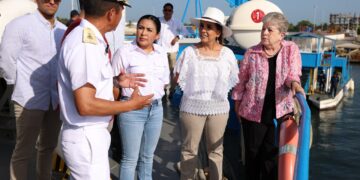 Blanca Merari acompaña a Mara Lezama y Alicia Bárcena en supervisión de estrategia contra el sargazo