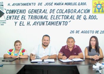 TEQROO y Municipio de José María Morelos firman convenio a favor de la democracia