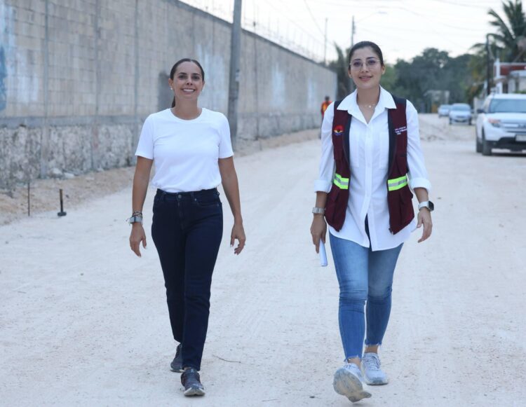 Supervisa Ana Paty Peralta mejoramiento vial en la SM 103