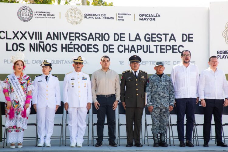 Conmemoran en Playa del Carmen el 178 Aniversario de la Gesta Heroica de los Niños Héroes de Chapultepec