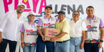 Estefanía Mercado cumple su palabra; tres mil familias hoy reciben su despensa de “Playa Llena, Corazón Contento”