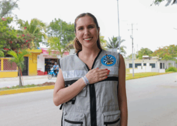Atenea Gómez Ricalde inicia nueva obra de alumbrado público en la Avenida Gastón Alegre de Ciudad Mujeres