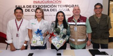 Inauguran Blanca Merari y el titular de CAPA, Hugo Garza, la “Exposición Temporal de Cultura del Agua”
