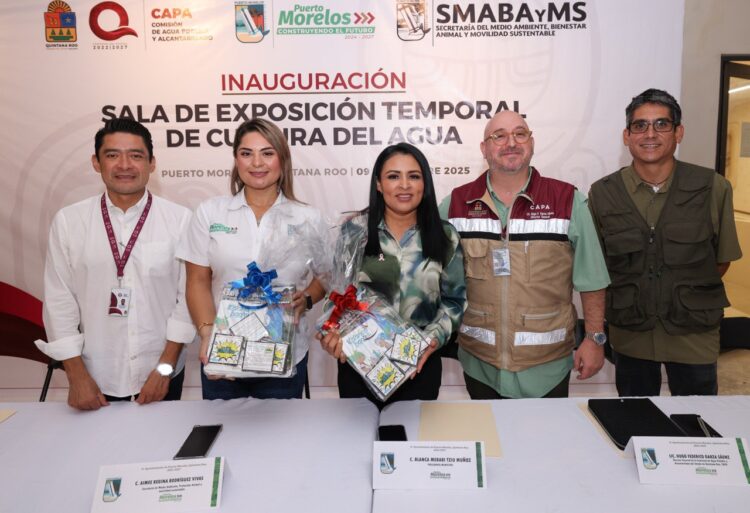 Inauguran Blanca Merari y el titular de CAPA, Hugo Garza, la “Exposición Temporal de Cultura del Agua”