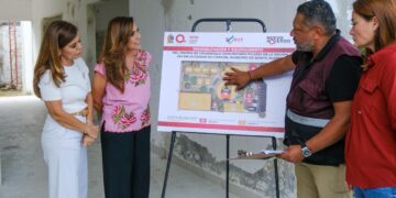 Supervisan Mara y Verónica Lezama Espinosa avances del segundo Centro DIF Pilares de Cancún