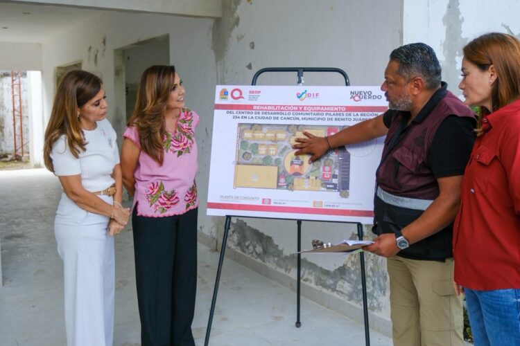 Supervisan Mara y Verónica Lezama Espinosa avances del segundo Centro DIF Pilares de Cancún