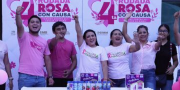 Encabeza Blanca Merari la Rodada Rosa en Puerto Morelos