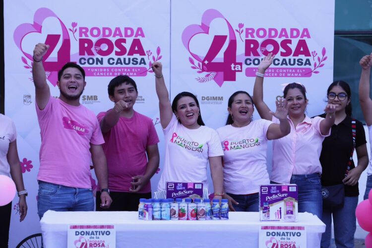Encabeza Blanca Merari la Rodada Rosa en Puerto Morelos