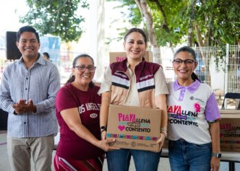 Estefanía Mercado lleva bienestar alimentario a 600 familias de Villas del Sol con el programa “Playa Llena, Corazón Contento”