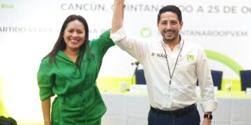 Karen Castrejón tomó protesta a Renán Sánchez como presidente del PVEM en Quintana Roo 2025-2028