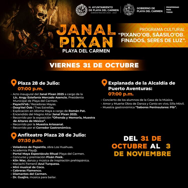 Todo listo en Playa del Carmen para el Janal Pixan 2025 “Pixano'ob Sáasilo ‘ob. Finados seres de luz”