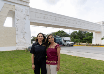 Mara Lezama y Estefanía Mercado inauguran el Arco de Acceso Norte de Playa del Carmen, equipado con alta tecnología en seguridad