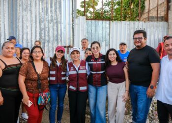 Mara Lezama y Ana Paty Peralta iniciaron una obra municipal de drenaje sanitario y agua potable en Los Pinos