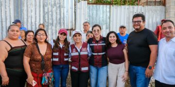 Mara Lezama y Ana Paty Peralta iniciaron una obra municipal de drenaje sanitario y agua potable en Los Pinos
