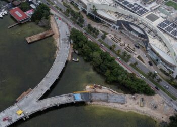 Mantiene su lento avance el Puente Nichupté