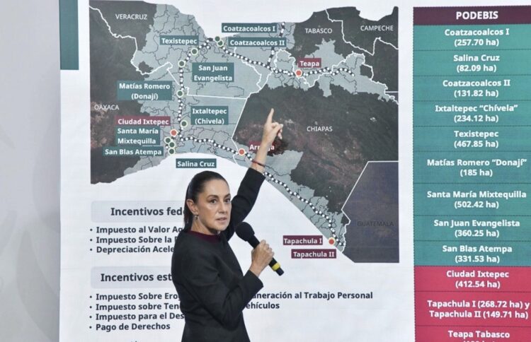Claudia Sheinbaum recorre hoy el Tren Interoceánico de Tonalá a Ixtepec
