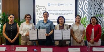 Estefanía Mercado firma convenio con el Tribunal de Justicia Administrativa y Anticorrupción de Quintana Roo